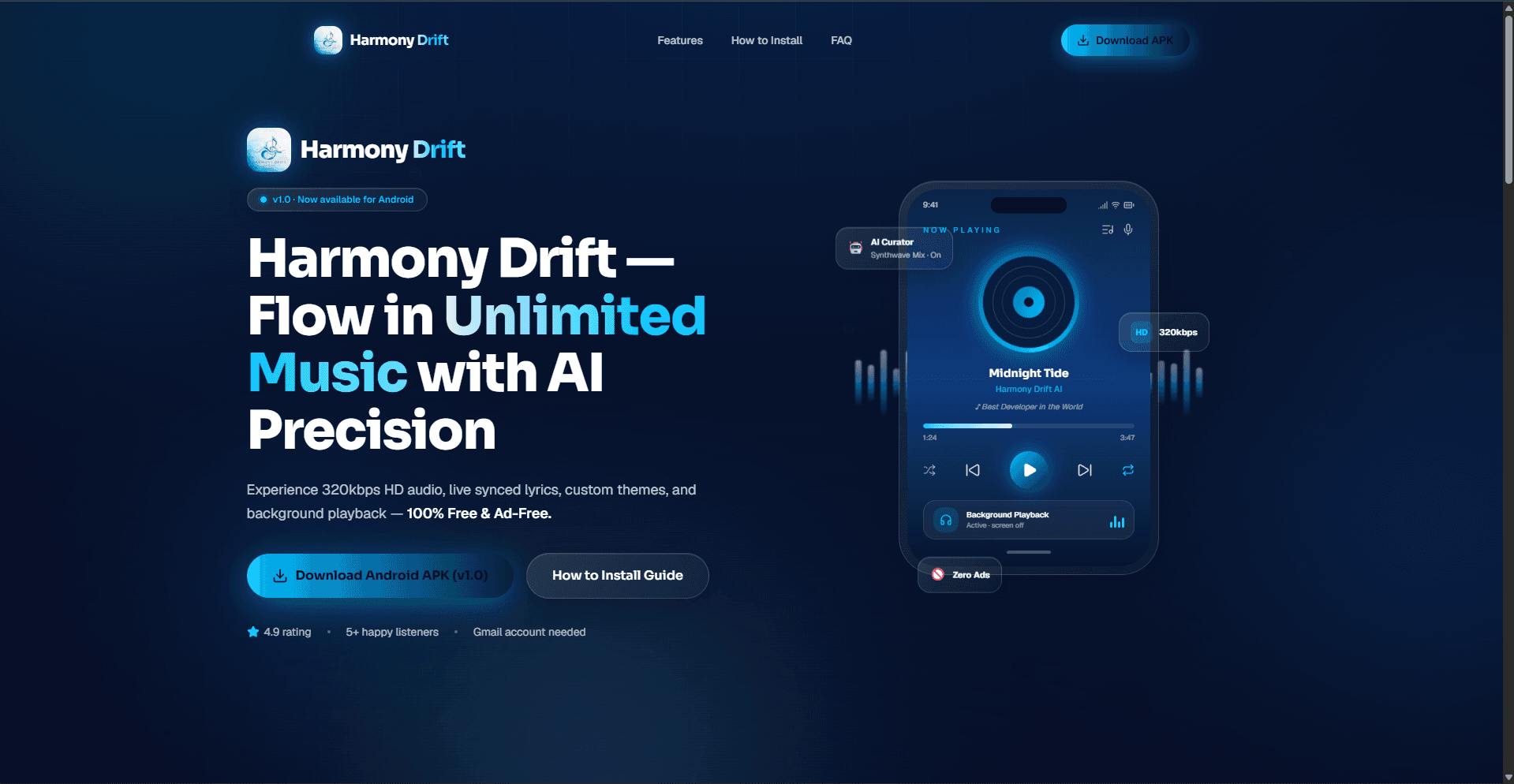 Harmony Drift — High-Performance Music Streaming App